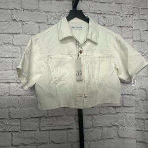 NWT -  DENIM CROPPED SHIRT